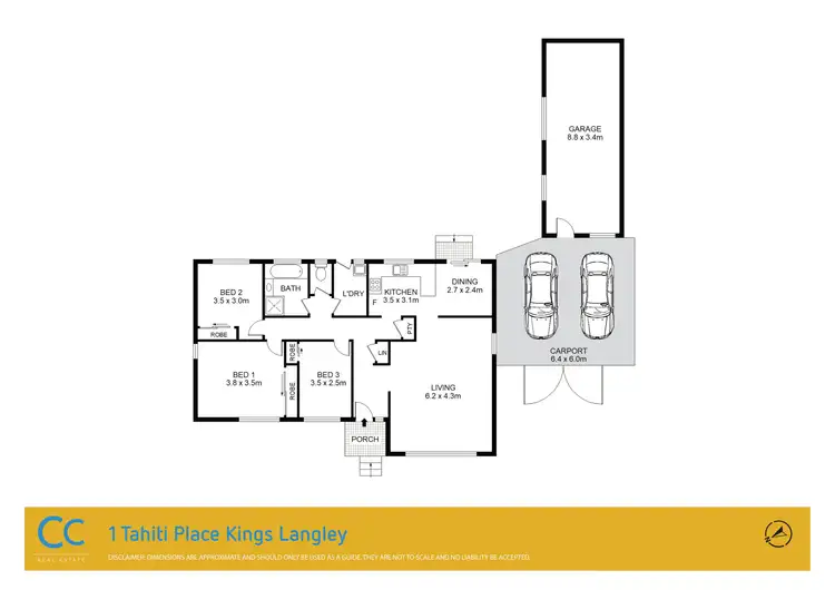 Floorplan of Homely house listing, 1 Tahiti Place, Kings Langley NSW 2147