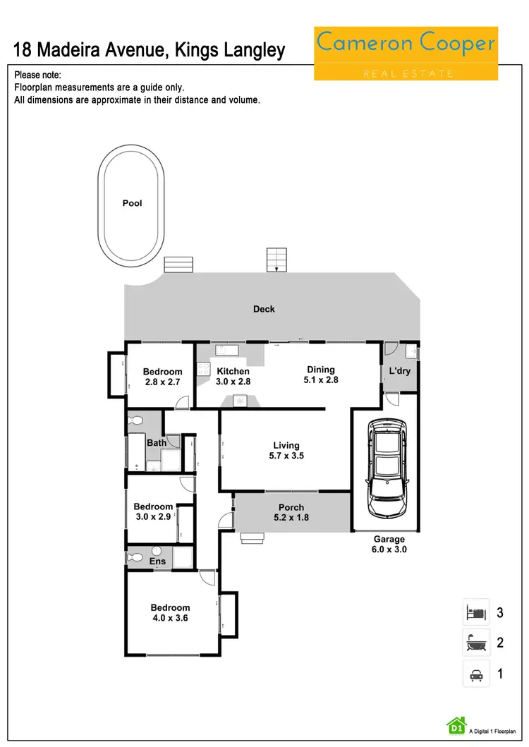 Floorplan of Homely house listing, 18 Madeira Avenue, Kings Langley NSW 2147