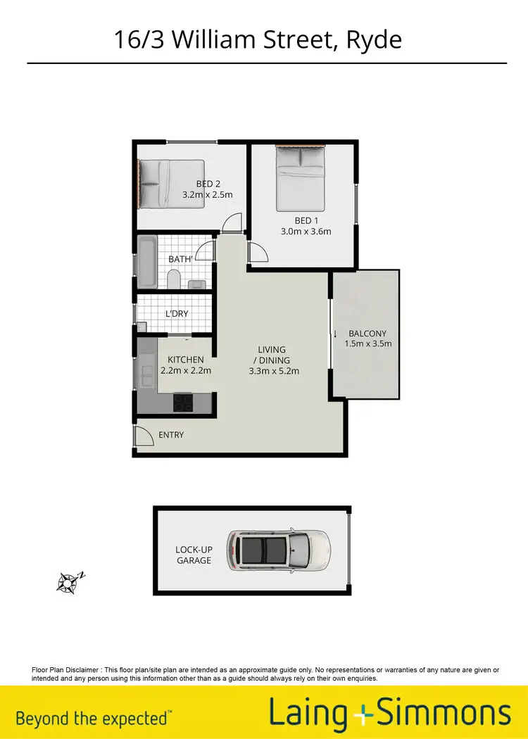 Floorplan of Homely unit listing, 16/3-5 William Street, Ryde NSW 2112