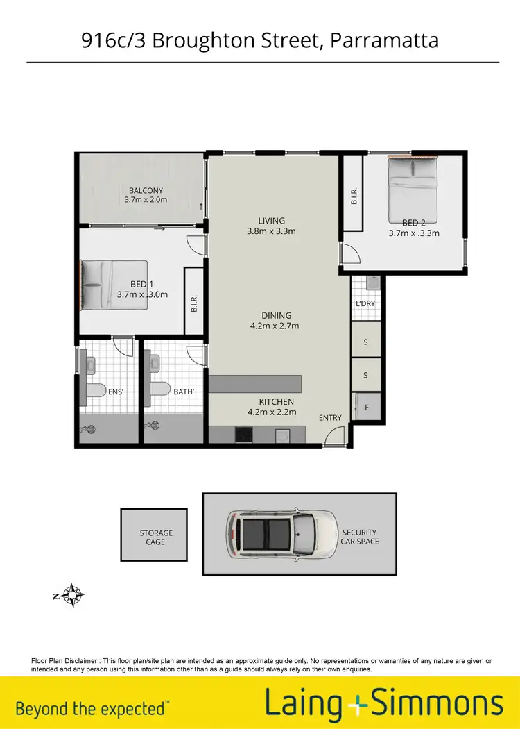 Floorplan of Homely unit listing, 916c/3 Broughton Street, Parramatta NSW 2150