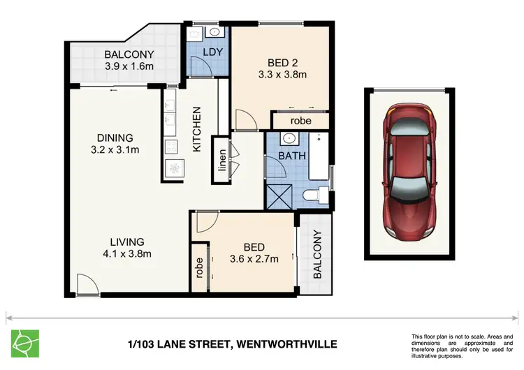 Floorplan of Homely unit listing, 1/103-105 Lane Street, Wentworthville NSW 2145