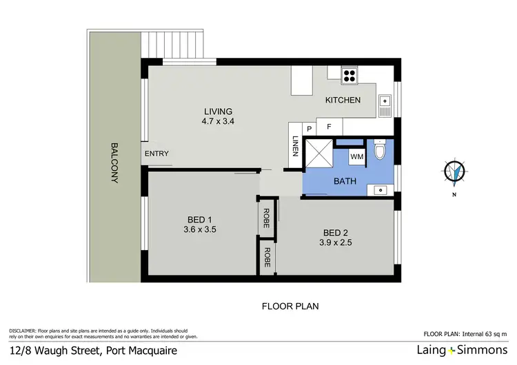 Floorplan of Homely unit listing, 12/8 Waugh Street, Port Macquarie NSW 2444