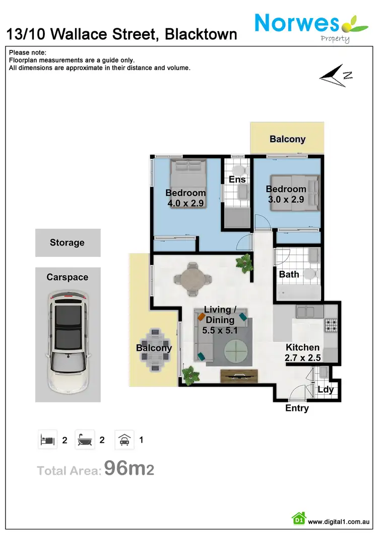 Floorplan of Homely apartment listing, 13/10 Wallace Street, Blacktown NSW 2148