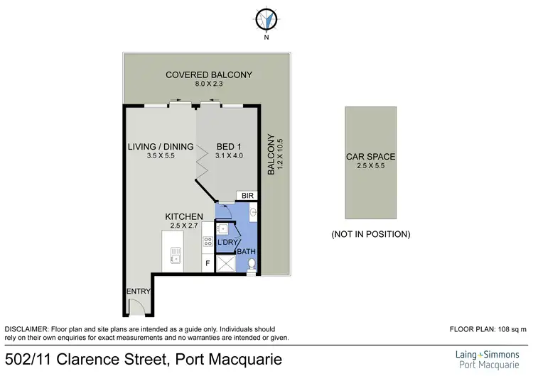 Floorplan of Homely unit listing, 502/11 Clarence Street, Port Macquarie NSW 2444