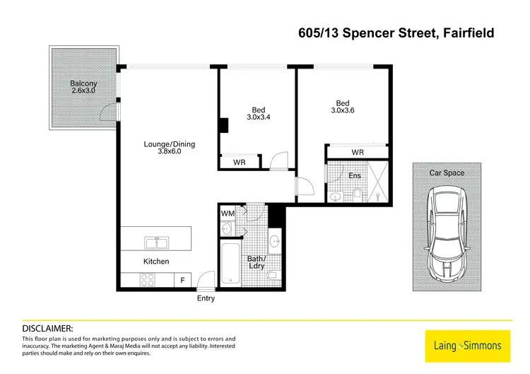 Floorplan of Homely apartment listing, 605/13 SPENCER STREET, Fairfield NSW 2165