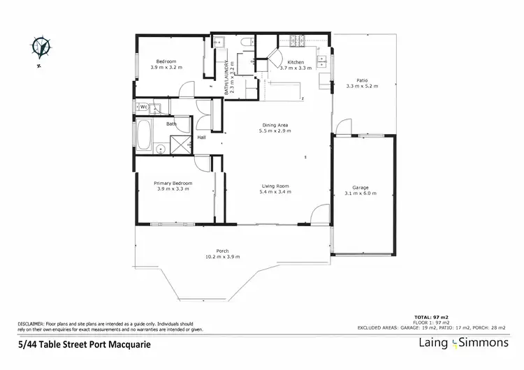 Floorplan of Homely villa listing, 5/44 Table Street, Port Macquarie NSW 2444