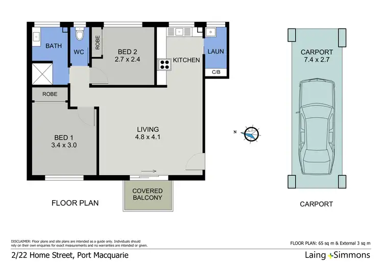 Floorplan of Homely unit listing, 2/22 Home Street, Port Macquarie NSW 2444