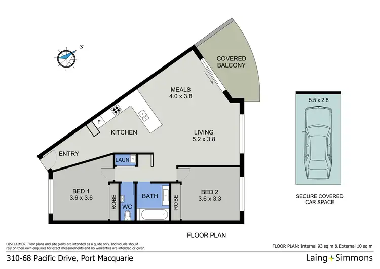 Floorplan of Homely unit listing, 310/68 Pacific Drive, Port Macquarie NSW 2444