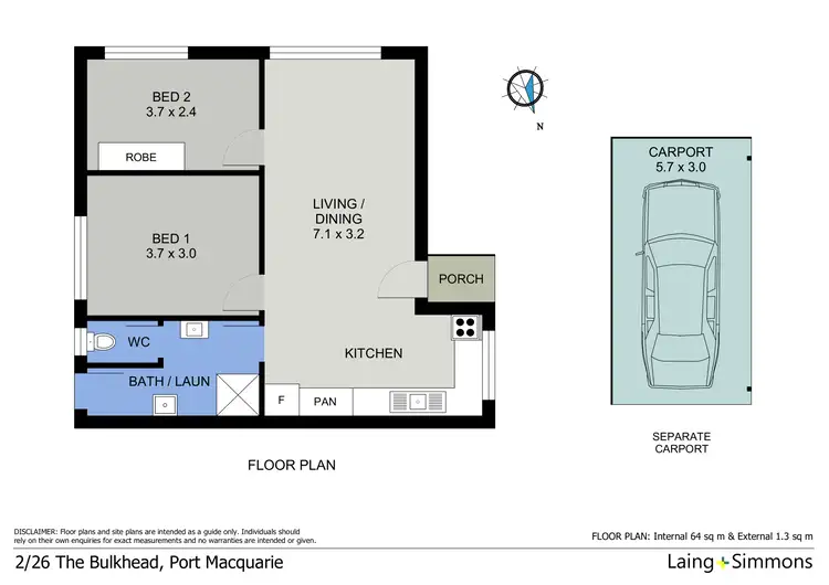 Floorplan of Homely unit listing, 2/26 The Bulkhead, Port Macquarie NSW 2444