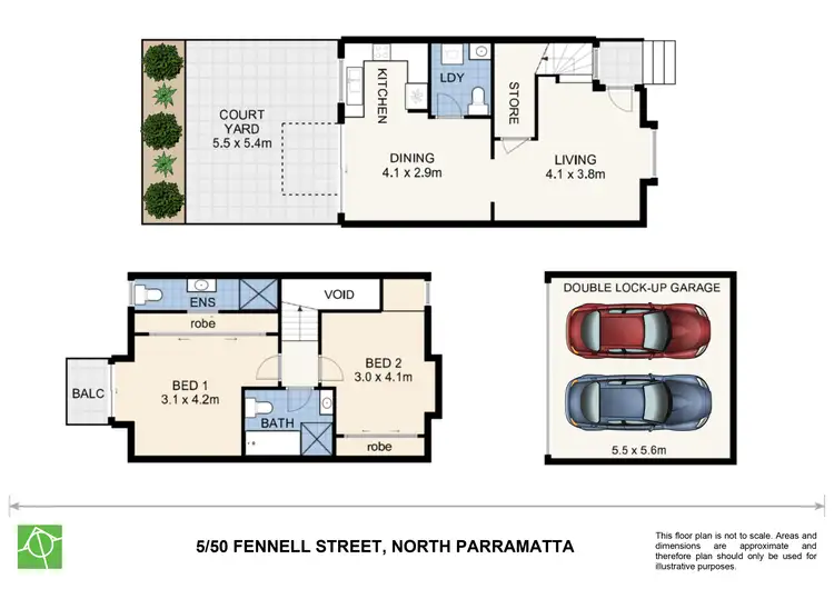 Floorplan of Homely townhouse listing, 5/50 Fennell Street, North Parramatta NSW 2151