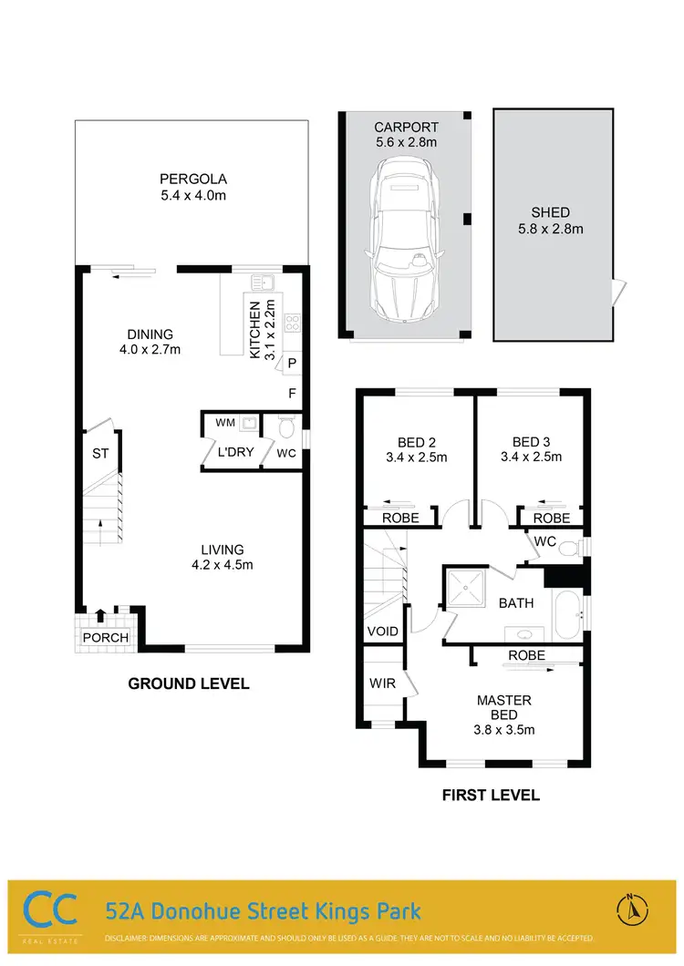 Floorplan of Homely semi-detached listing, 52 A Donohue street, Kings Park NSW 2148