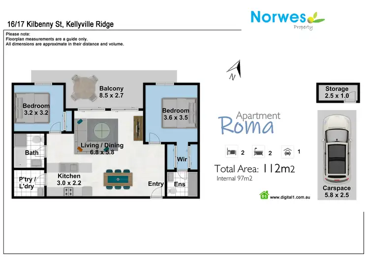 Floorplan of Homely apartment listing, 16/17 Kilbenny Street, Kellyville Ridge NSW 2155