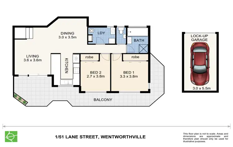 Floorplan of Homely unit listing, 1/51-55 Lane Street, Wentworthville NSW 2145