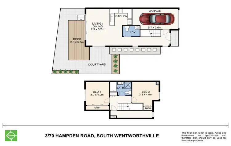 Floorplan of Homely townhouse listing, 3/70-72 Hampden Road, South Wentworthville NSW 2145