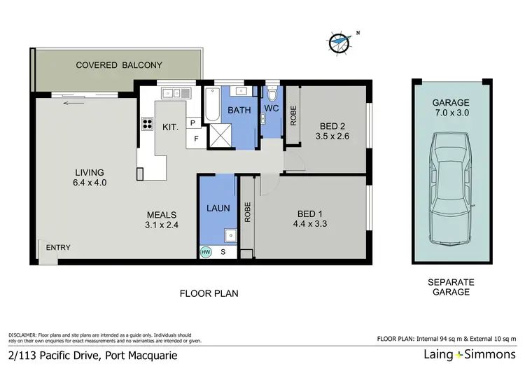 Floorplan of Homely unit listing, 2/113 Pacific Drive, Port Macquarie NSW 2444
