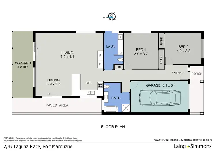 Floorplan of Homely villa listing, 2/47 Laguna Place, Port Macquarie NSW 2444