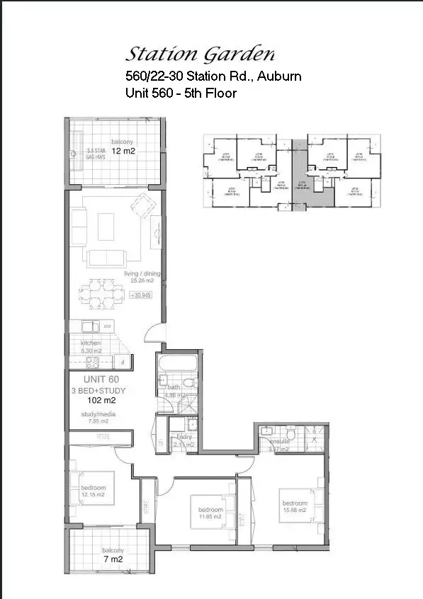 Floorplan of Homely apartment listing, 560/22 Station Road, Auburn NSW 2144