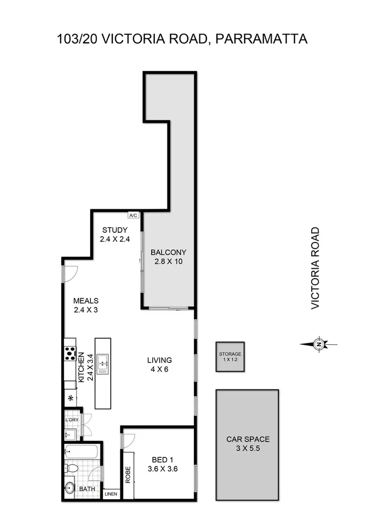 Floorplan of Homely apartment listing, 103/20 Victoria Road, Parramatta NSW 2150