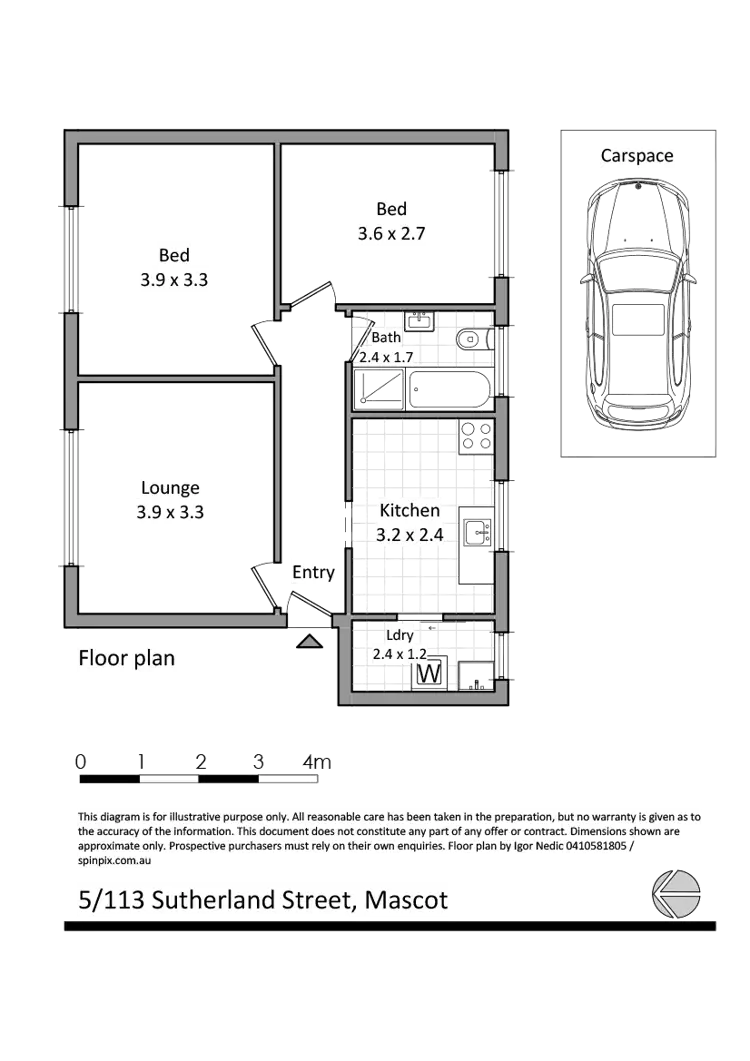 Floorplan of Homely unit listing, 5/113 Sutherland Street, Mascot NSW 2020