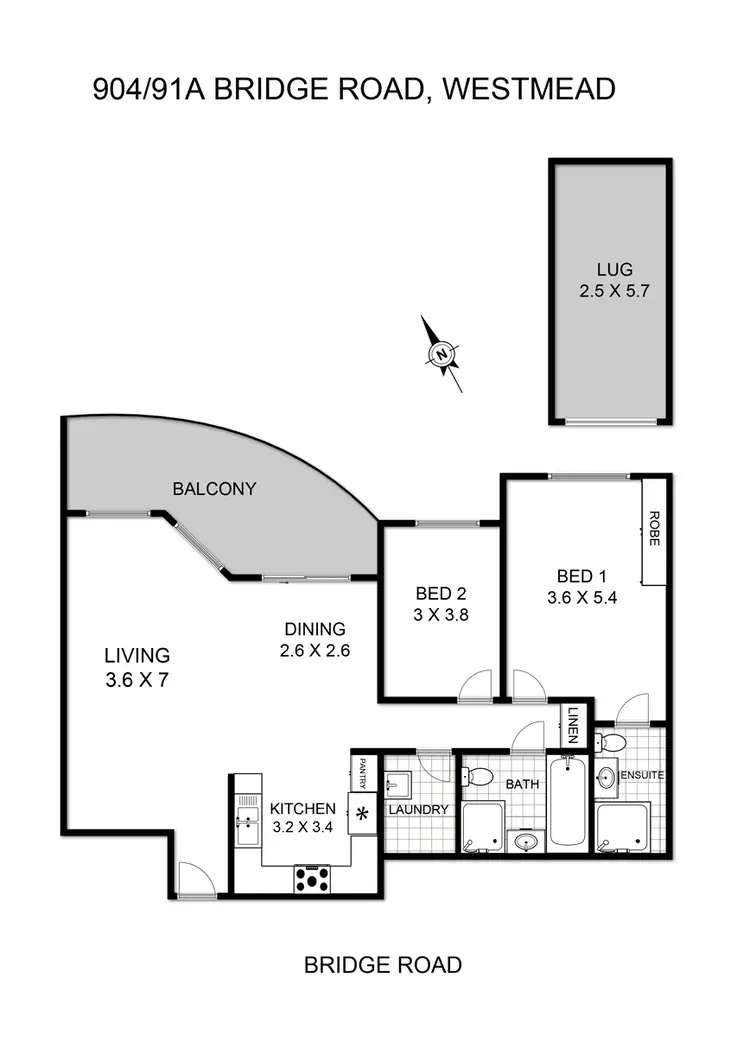 Floorplan of Homely apartment listing, 904/91-101A Bridge Road, Westmead NSW 2145