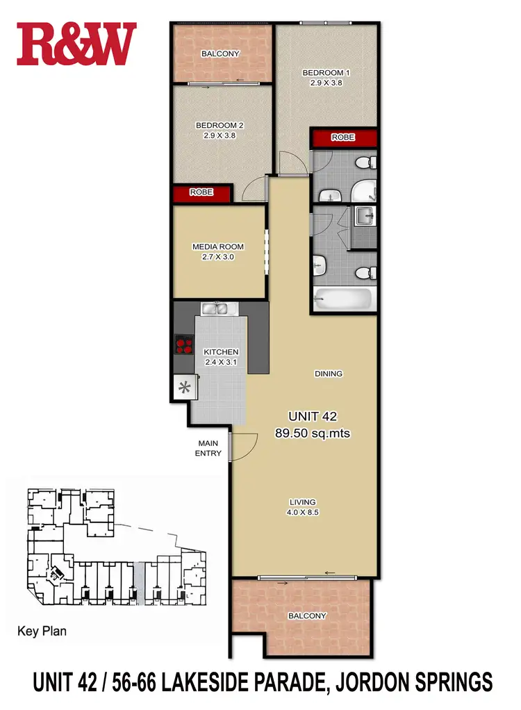 Floorplan of Homely apartment listing, 42/56-66 Lakeside Parade, Jordan Springs NSW 2747