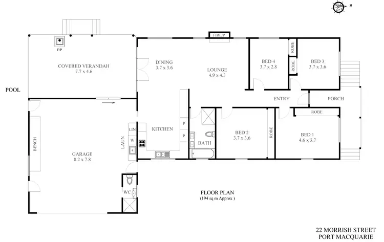 Floorplan of Homely house listing, 22 Morrish Street, Port Macquarie NSW 2444
