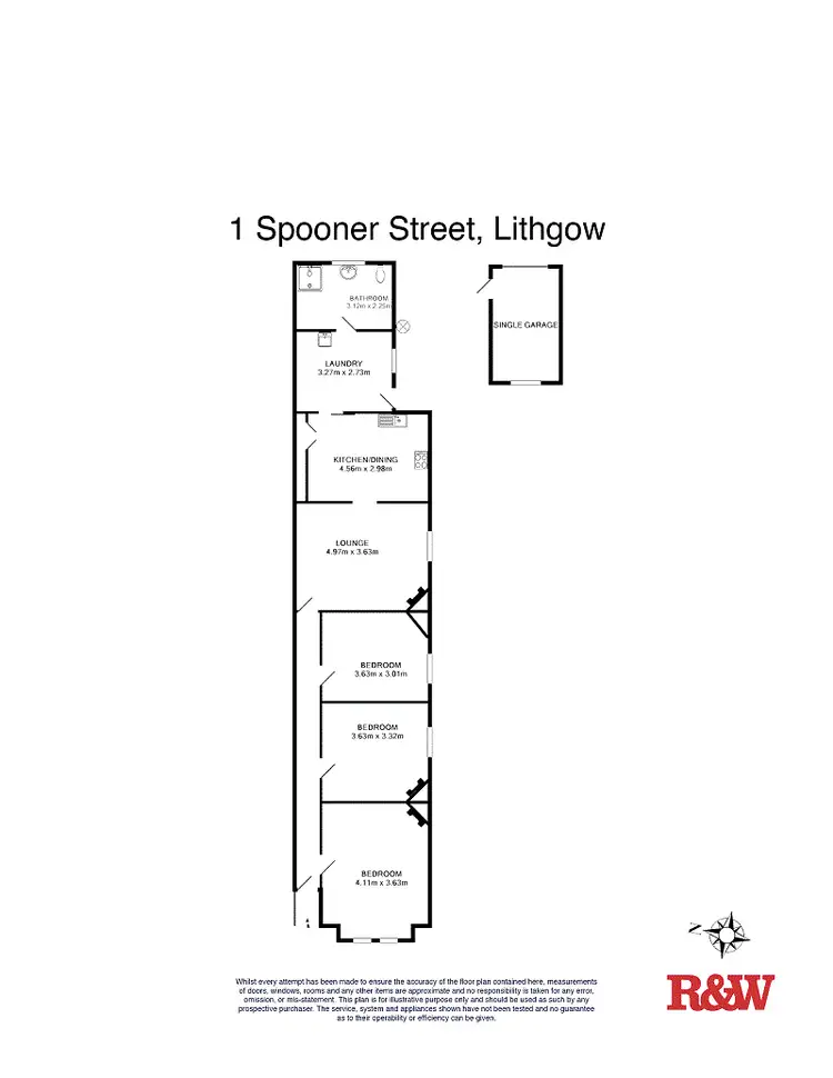 Floorplan of Homely house listing, 1 Spooner Street, Lithgow NSW 2790