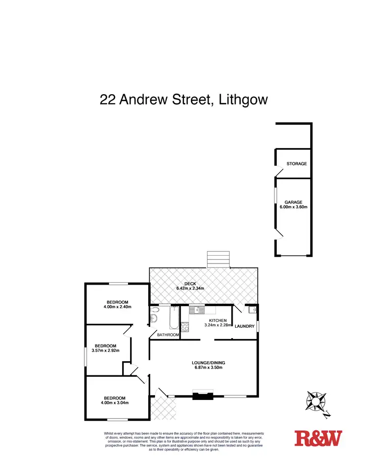 Floorplan of Homely house listing, 22 Andrew Street, Lithgow NSW 2790