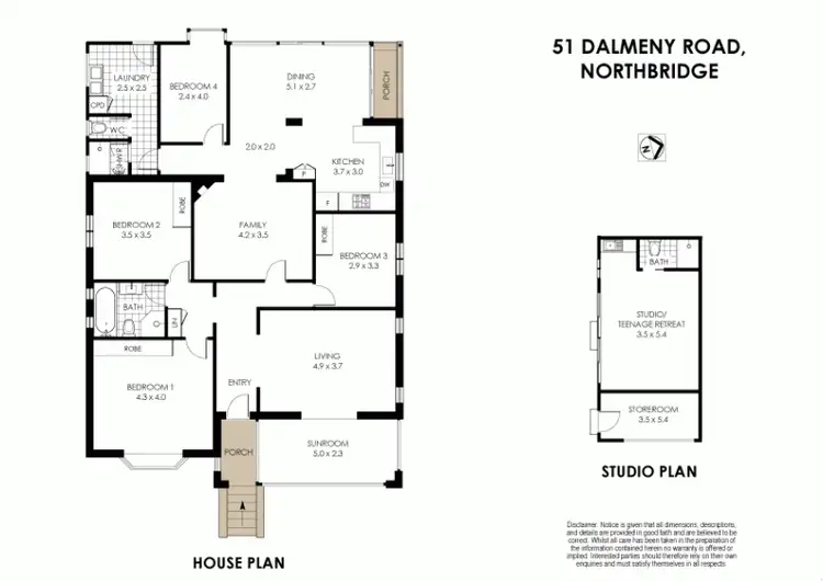 Floorplan of Homely house listing, 51 Dalmeny Road, Northbridge NSW 2063