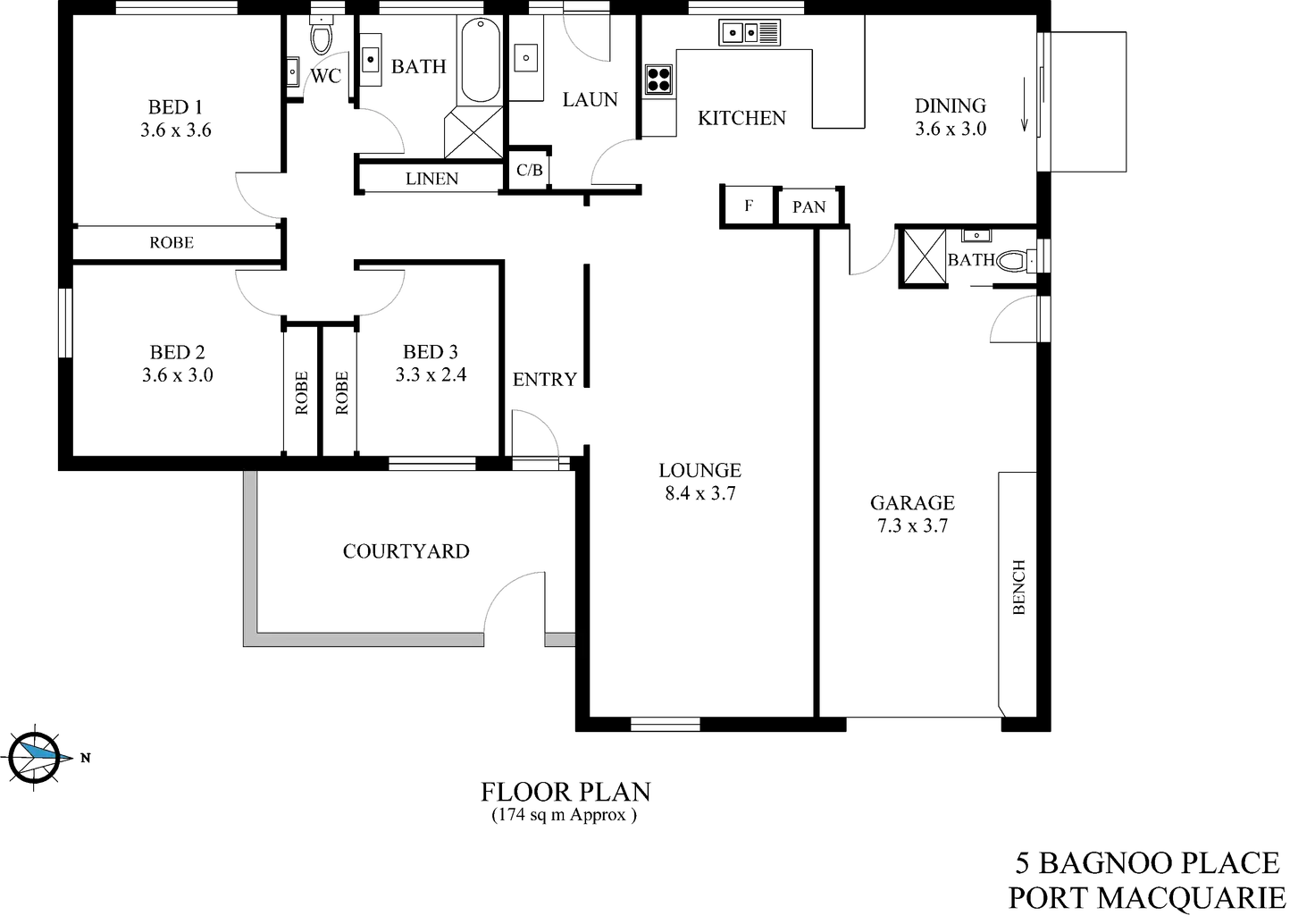 Floorplan of Homely house listing, 5 Bagnoo Place, Port Macquarie NSW 2444