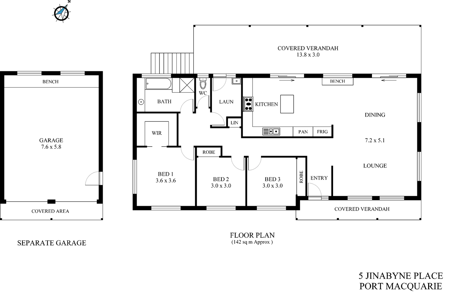 Floorplan of Homely house listing, 5 Jindabyne Place, Port Macquarie NSW 2444