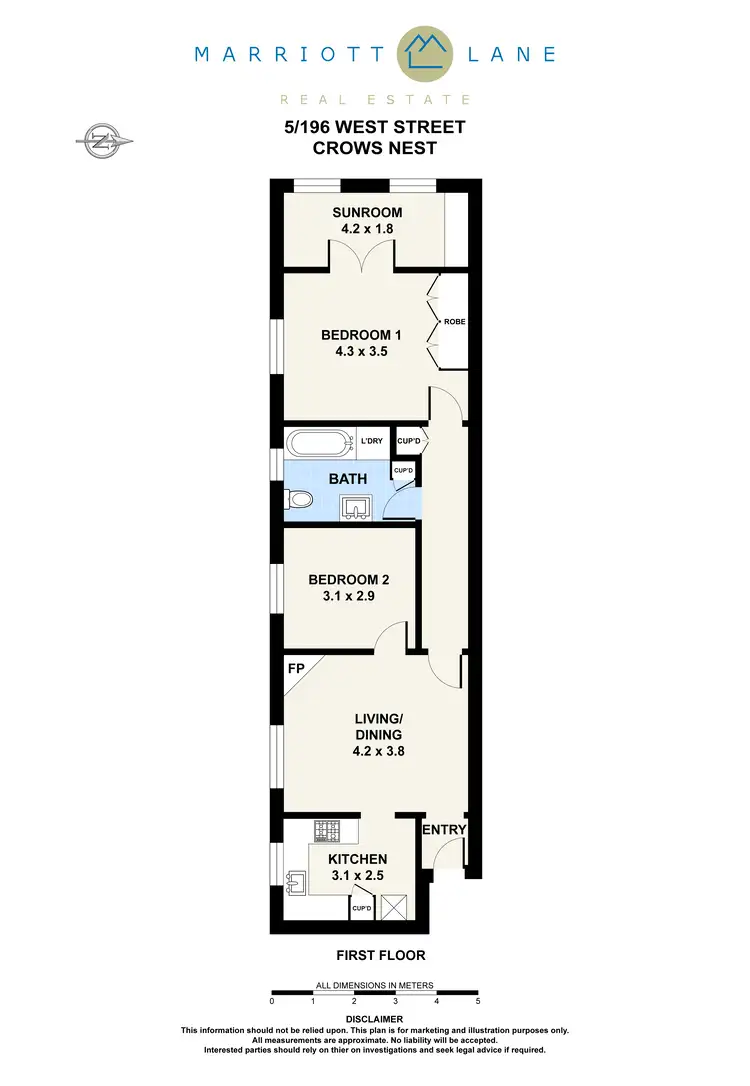 Floorplan of Homely apartment listing, 5/196 West Street, Crows Nest NSW 2065