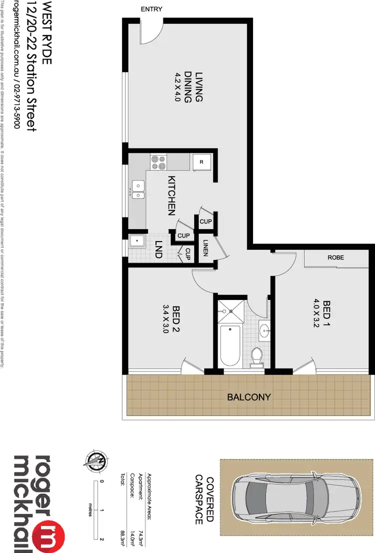 Floorplan of Homely apartment listing, 12/20-22 Station Street, West Ryde NSW 2114