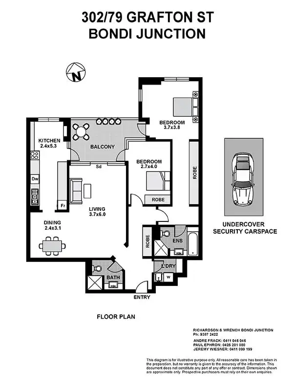 Floorplan of Homely apartment listing, 302/79 Grafton Street, Bondi Junction NSW 2022
