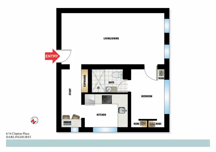 Floorplan of Homely apartment listing, 6/14 Clapton Place, Darlinghurst NSW 2010