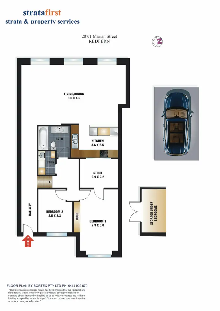Floorplan of Homely apartment listing, 207/1 Marian Street, Redfern NSW 2016