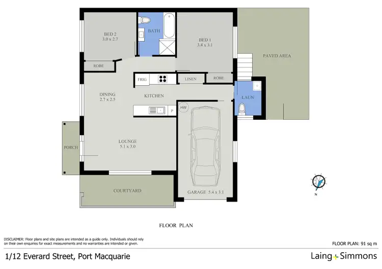 Floorplan of Homely villa listing, 1/12 Everard Street, Port Macquarie NSW 2444