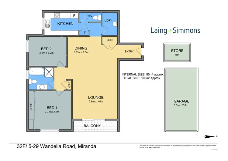 Floorplan of Homely apartment listing, 32F/5-29 Wandella Road, Miranda NSW 2228