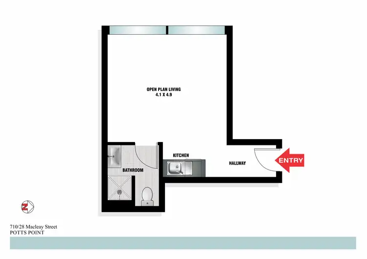 Floorplan of Homely studio listing, 710/28 Macleay Street, Potts Point NSW 2011