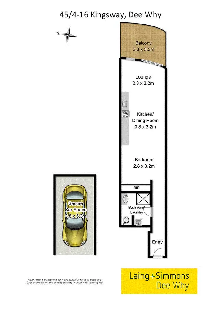 Floorplan of Homely studio listing, 45/4-16 Kingsway, Dee Why NSW 2099