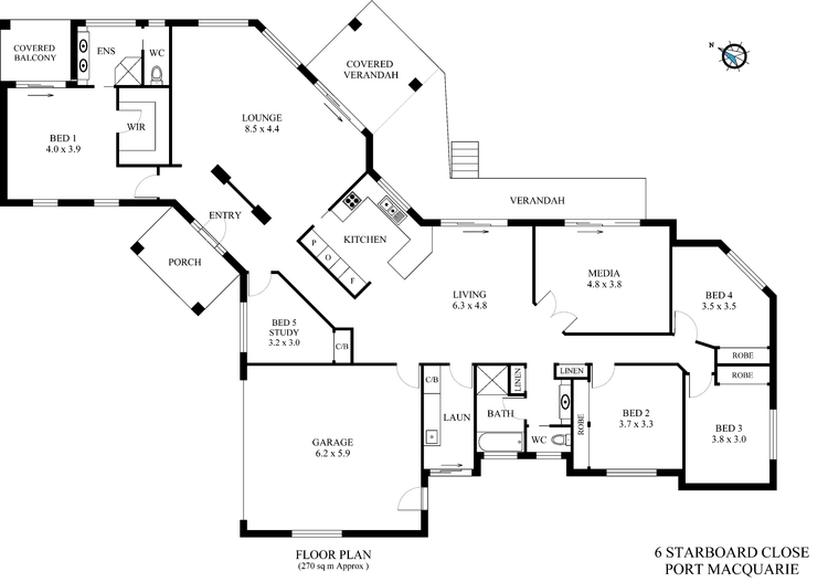Floorplan of Homely house listing, 6 Starboard Close, Port Macquarie NSW 2444