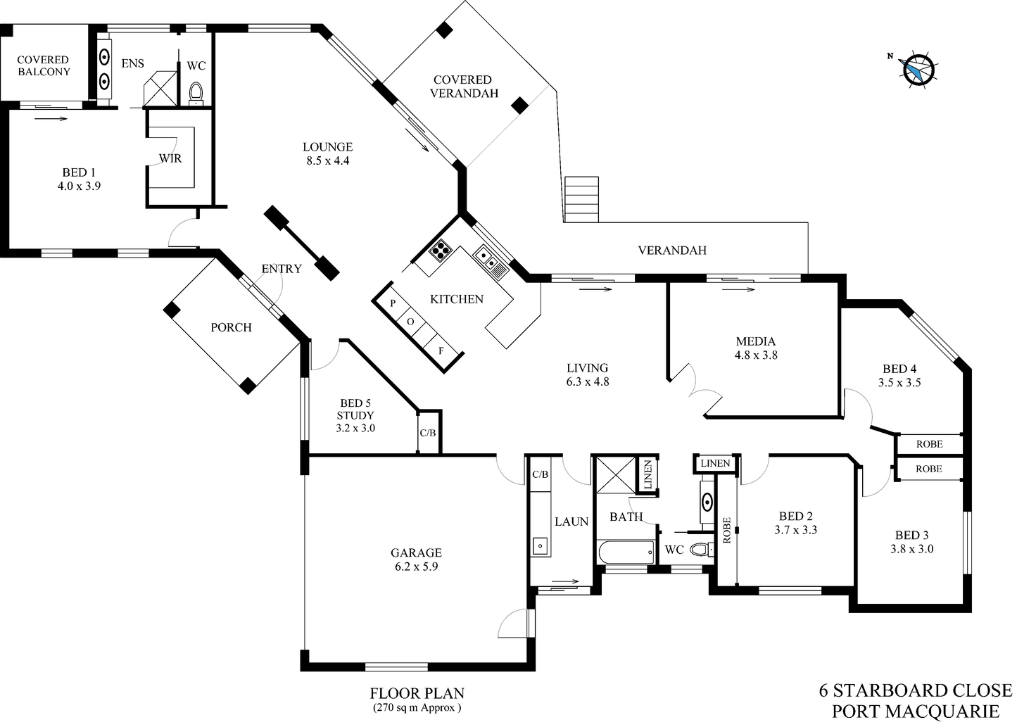 Floorplan of Homely house listing, 6 Starboard Close, Port Macquarie NSW 2444