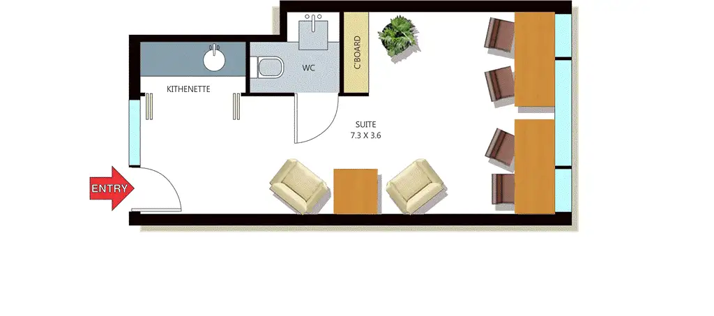 Floorplan of Homely studio listing, 10.05/2-14 Kings Cross Road, Potts Point NSW 2011