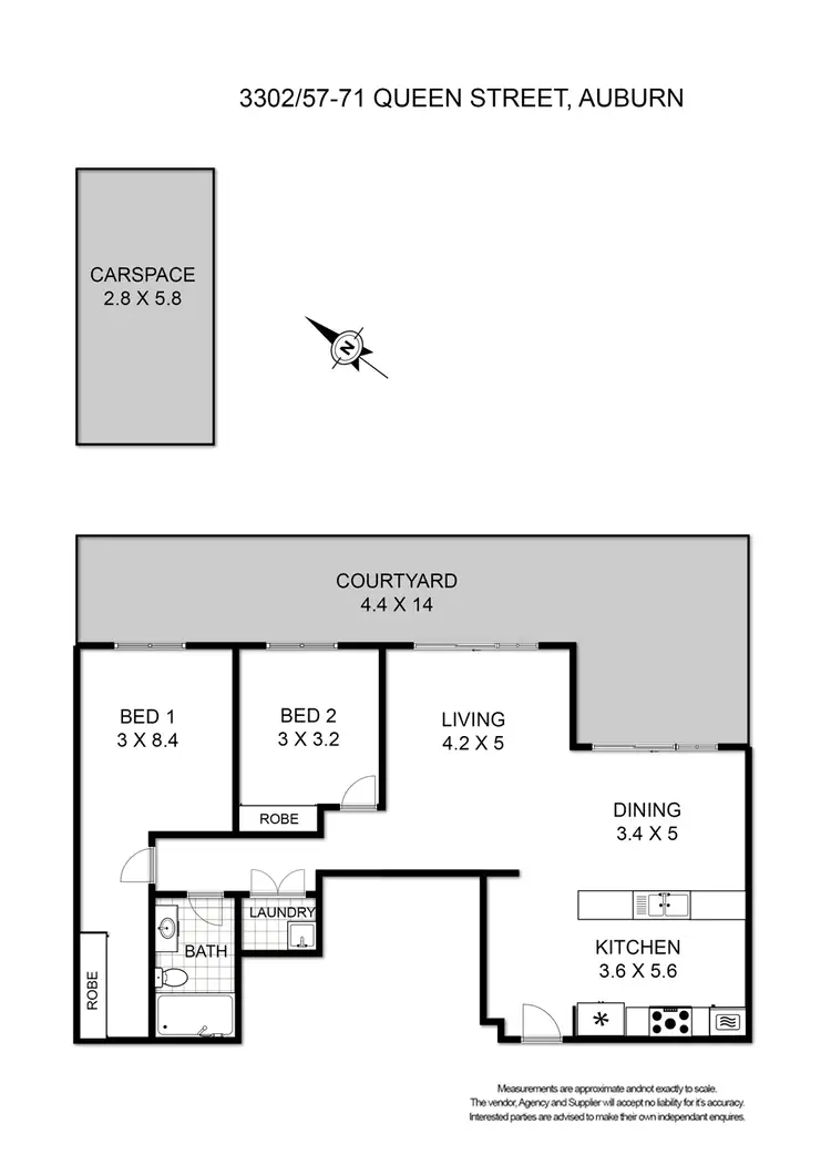 Floorplan of Homely apartment listing, 3302/57-59 Queen Street, Auburn NSW 2144