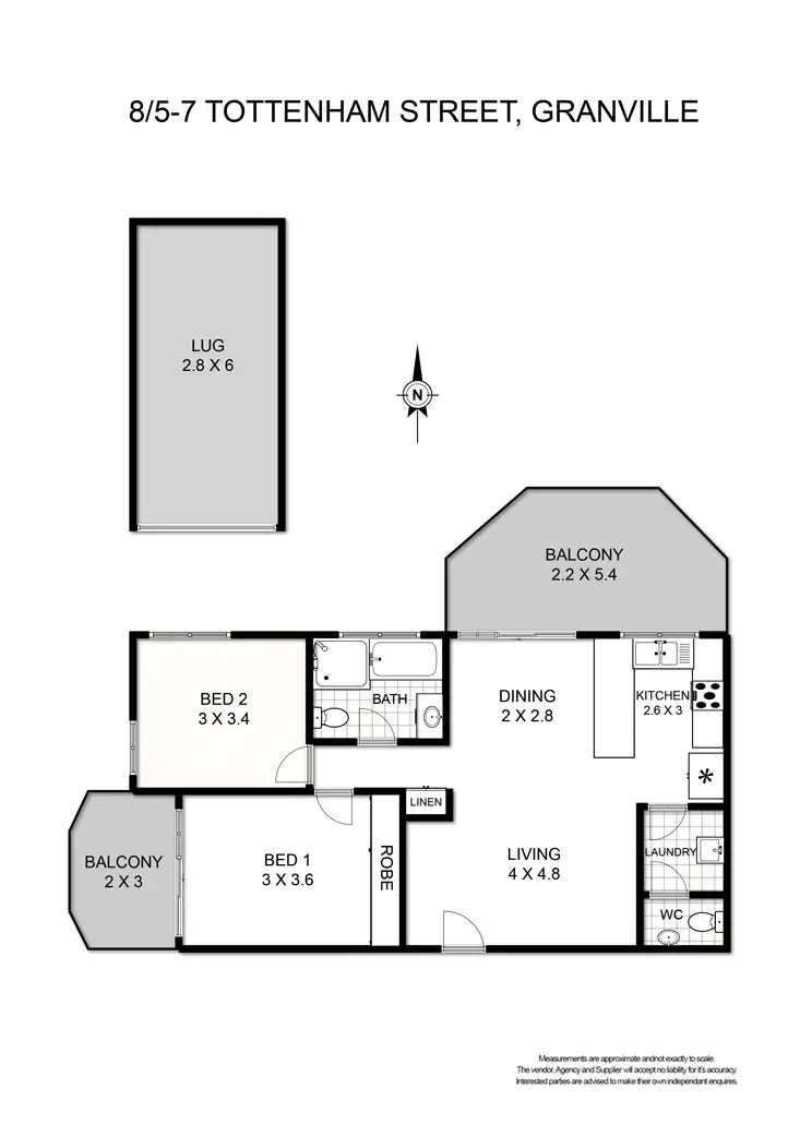 Floorplan of Homely unit listing, 8/5-7 Tottenham Street, Granville NSW 2142