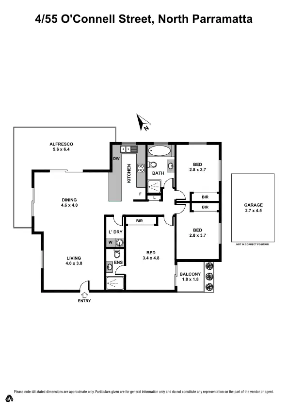 Floorplan of Homely apartment listing, 4/55 O'Connell Street, North Parramatta NSW 2151