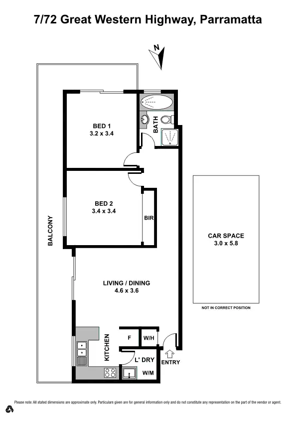Floorplan of Homely apartment listing, 7/72 Great Western Highway, Parramatta NSW 2150