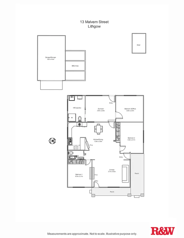 Floorplan of Homely house listing, 13 Malvern Street, Lithgow NSW 2790