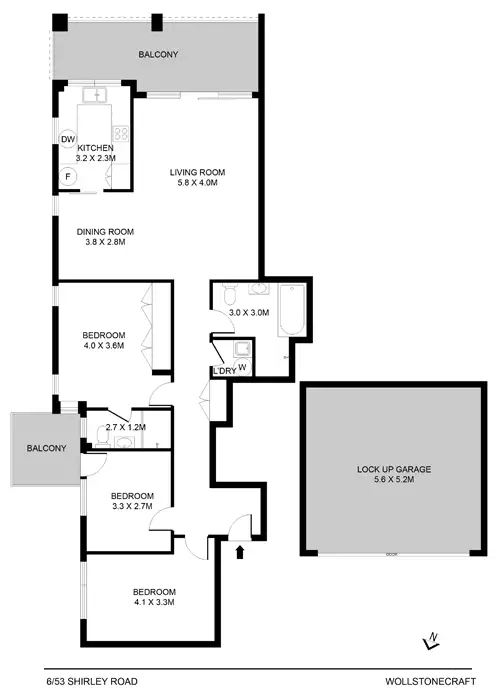 Floorplan of Homely unit listing, 6/53 Shirley Road, Wollstonecraft NSW 2065