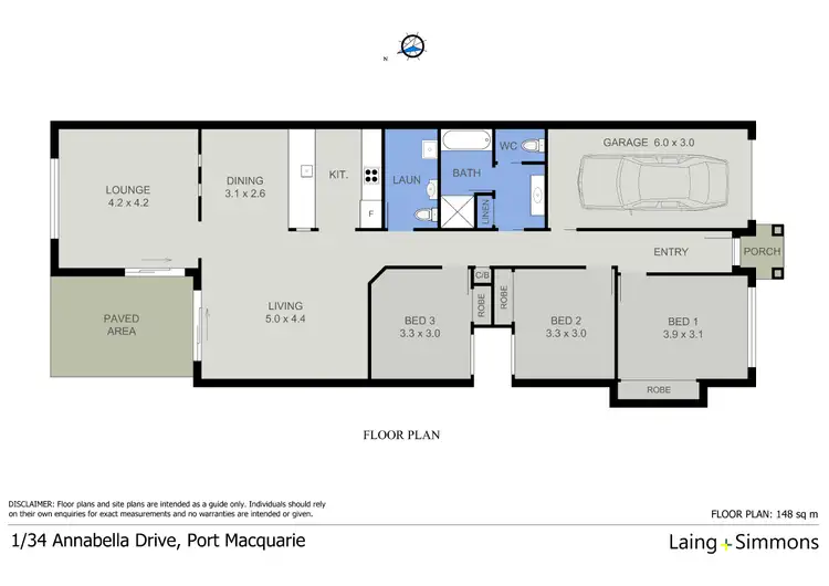 Floorplan of Homely villa listing, 1/34 Annabella Drive, Port Macquarie NSW 2444